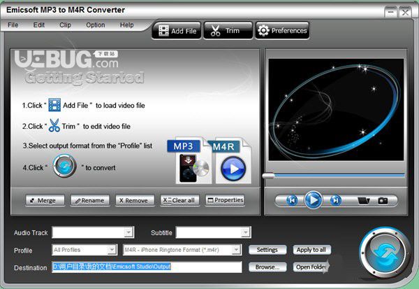 Emicsoft MP3 to M4R Converter(MP3转M4R转换器)