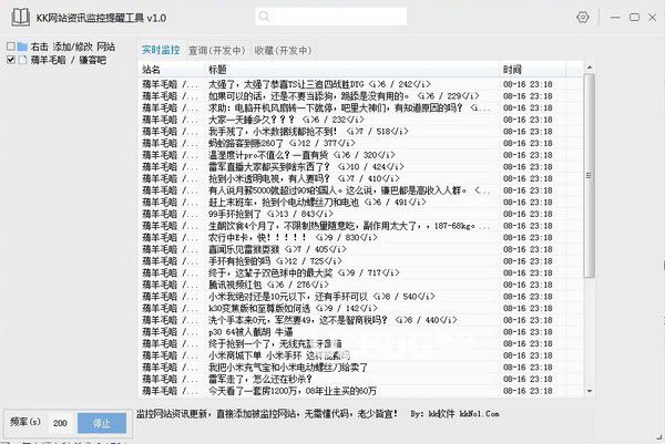 KK网站资讯监控提醒工具