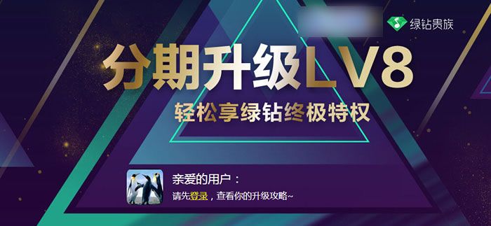 QQ绿钻分期付款活动地址 开15个月秒LV8 签到可领取5点成长值