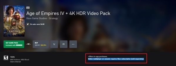 Xbox《帝国时代4》整装待发？商店现主机订阅信息