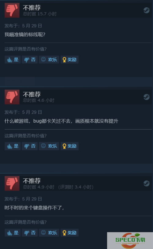 《狙击精英5》Steam评价回升：超7成玩家给出好评