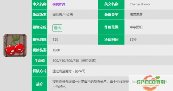《植物大战僵尸2》樱桃炸弹介绍