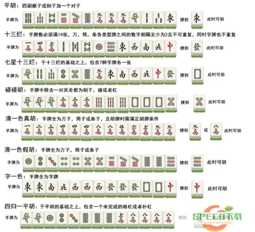 恩施麻将麻将的牌型