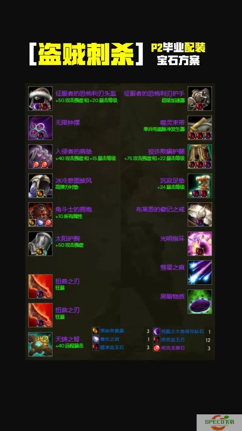 魔兽世界70级盗贼p1武器排行图3